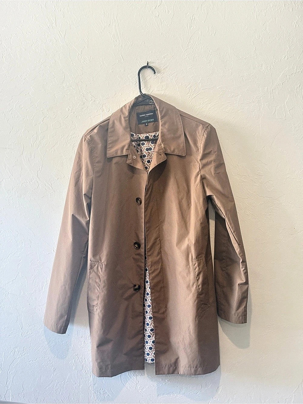 Harry Brown Men Trench Coat in Brown Size Small
